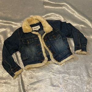 Denim and faux fur jacket XS